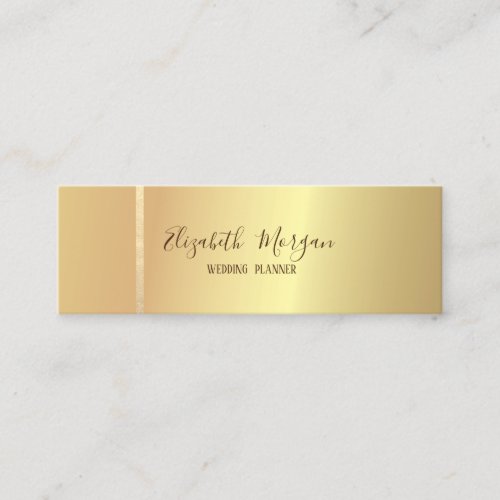 Elegant Modern Simple Gold Stripe Minimalist Mini Business Card