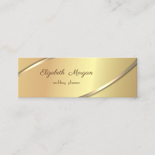 Elegant  Modern Simple Gold Stripes Mini Business Card