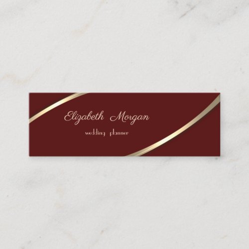 Elegant  Modern Simple Gold Stripes Mini Business Card