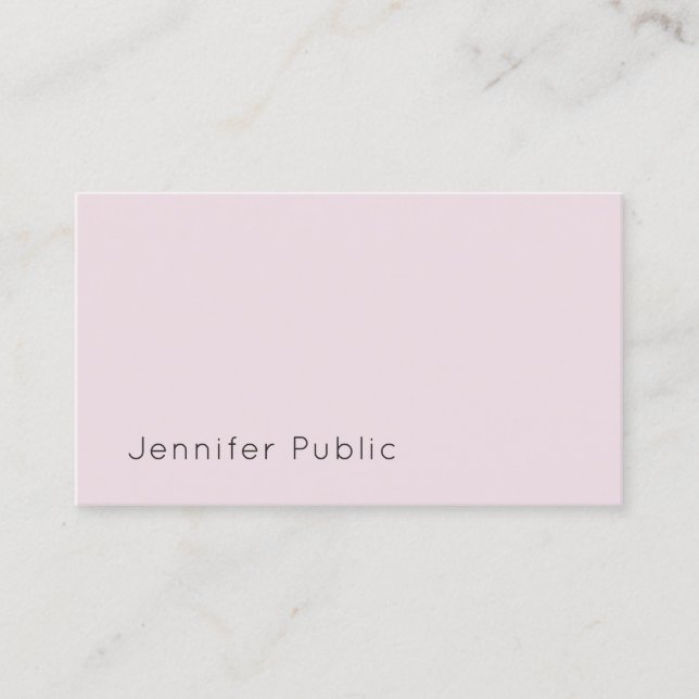 Elegant Modern Simple Graceful Purple Pink Plain Business Card (Front)