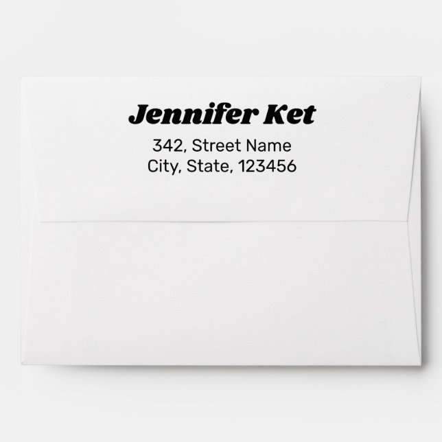 elegant modern simple minimal return address envel envelope (Back (Top Flap))