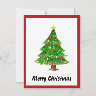 Elegant Modern Simple Minimalist Christmas Tree  Holiday Card