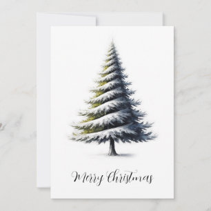 Elegant Modern Simple Minimalist Christmas Tree  Holiday Card