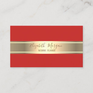Elegant Modern Simple,Minimalist ,Gold Stripe,Red Business Card