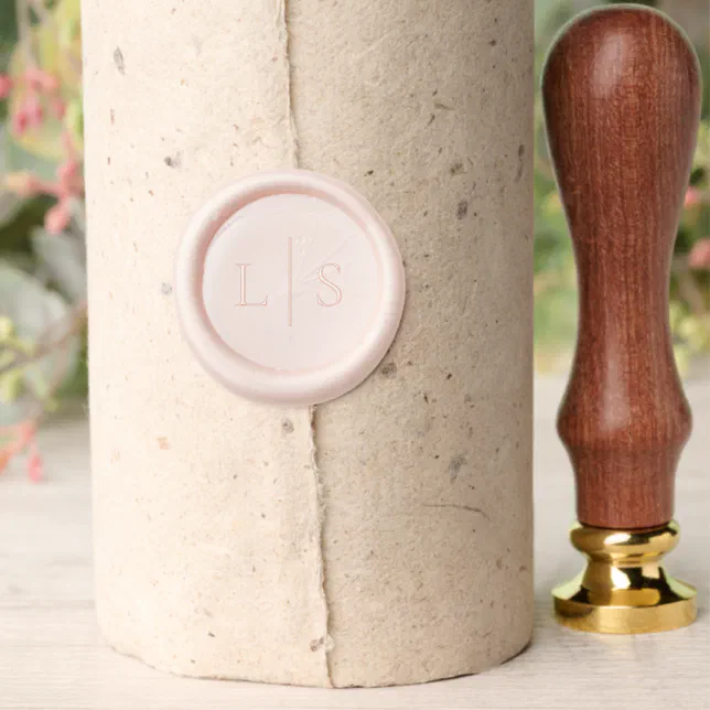 Elegant Modern Simple Minimalist Wedding Monogram Wax Seal Stamp | Zazzle