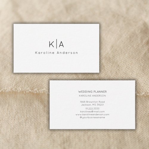 Elegant Modern Simple Monogram Professional Business Card