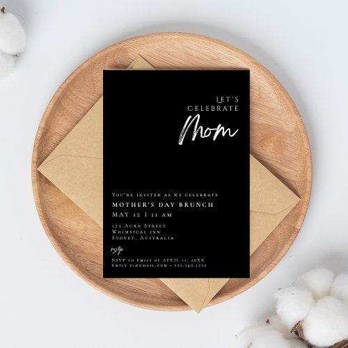 Elegant modern Simple mothers day BRUNCH  Invitation