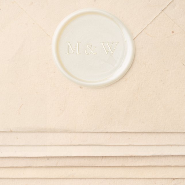 Elegant Modern Simple Personalized Monogram Wax Seal Sticker (Front)