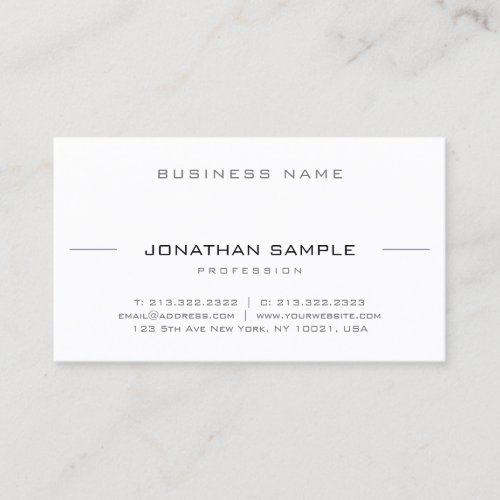 Elegant Modern Simple Plain Trendy Professional Business Card