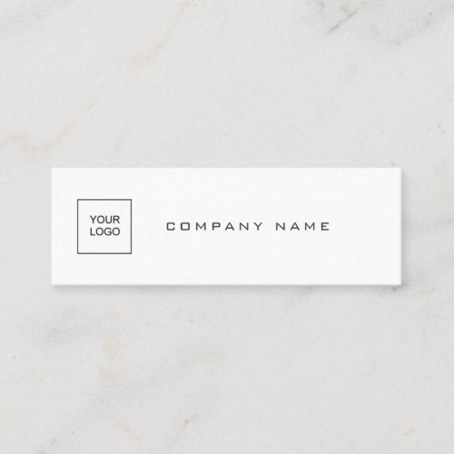 Elegant Modern Simple Plain With Logo Company Mini Business Card