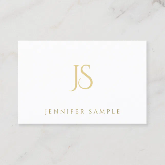 Elegant Modern Simple Professional Gold Monogram Business Card | Zazzle