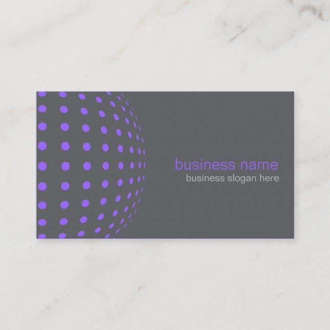 Elegant Modern Simple Purple Circles Business Card (Front)