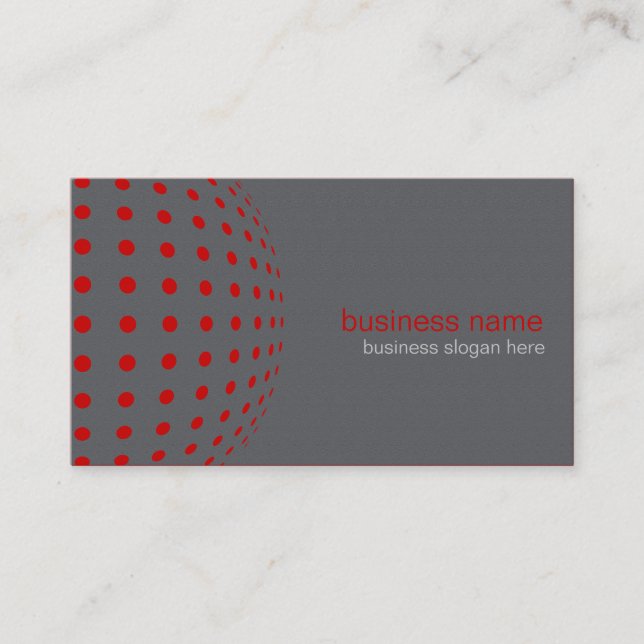 Elegant Modern Simple Red Circles Business Card (Front)