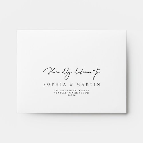 Elegant Modern Simple Return Address Wedding RSVP  Envelope