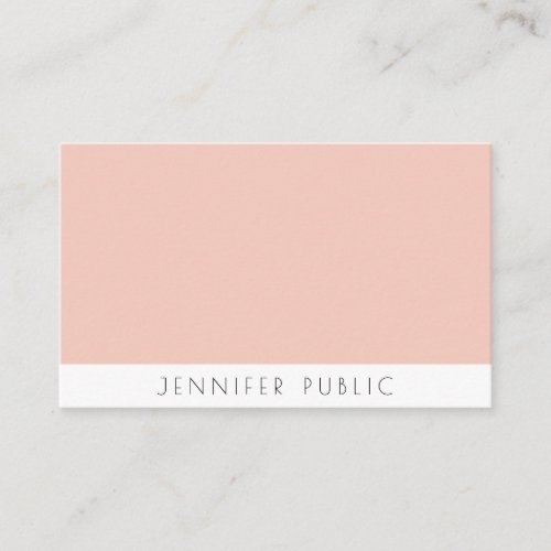 Elegant Modern Simple Template Blush Pink White Business Card