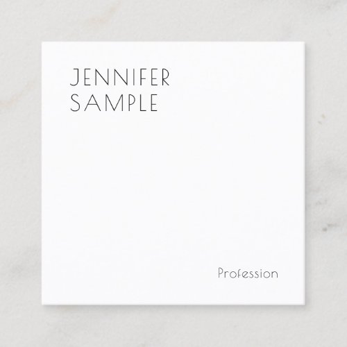 Elegant Modern Simple Template Personalized Square Business Card