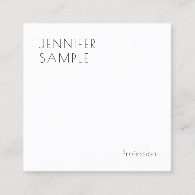 Elegant Modern Simple Template Personalized Square Business Card (Front)