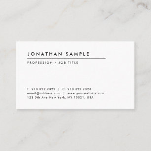 Elegant Modern Simple Template Your Custom Text Business Card