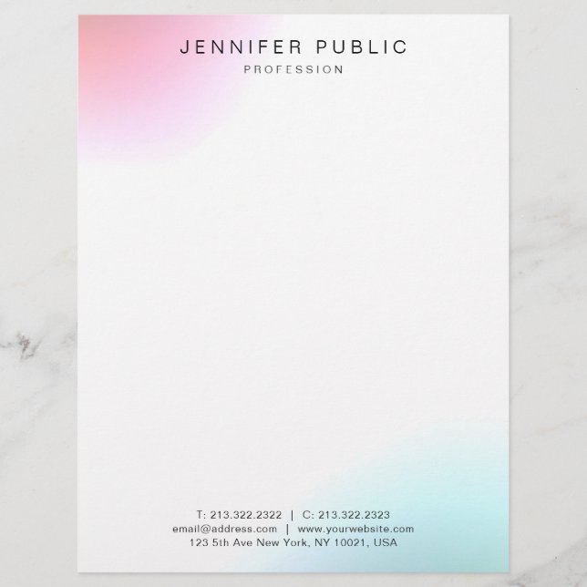 Elegant Modern Simple Trendy Colorful Template Letterhead (Front)