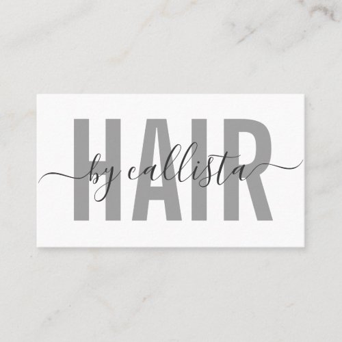 Elegant Modern Simple Typography Hair Stylist Business Card