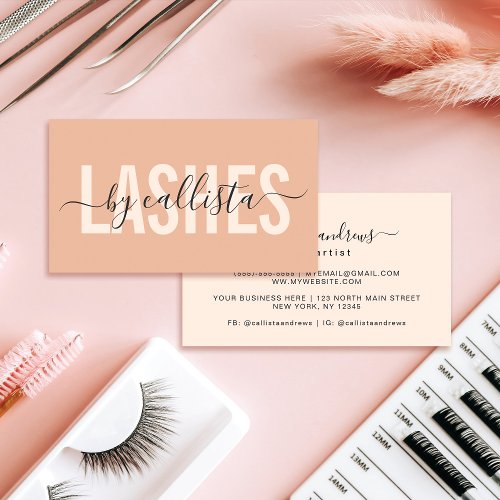Elegant Modern Simple Typography Lashes Business C Business Card