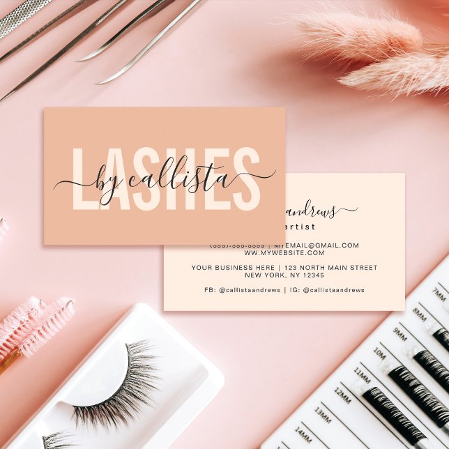 Elegant Modern Simple Typography Lashes Business C Card (Creator Uploaded)