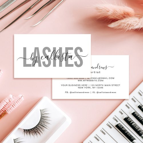 Elegant Modern Simple Typography Lashes Business Card