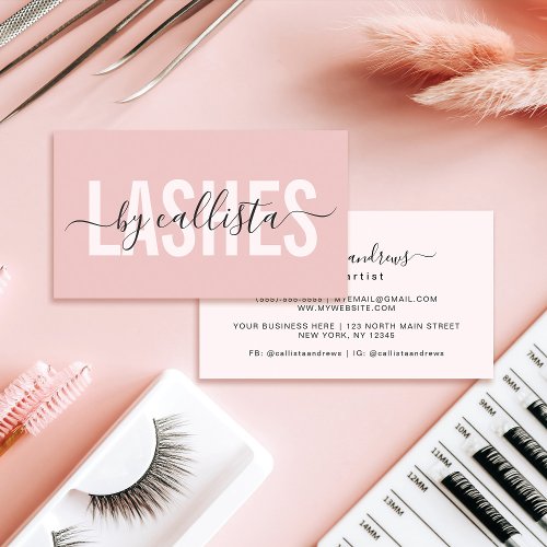Elegant Modern Simple Typography Lashes Business Card