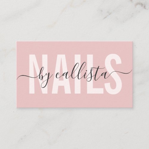 Elegant Modern Simple Typography Nail Artist Business Card