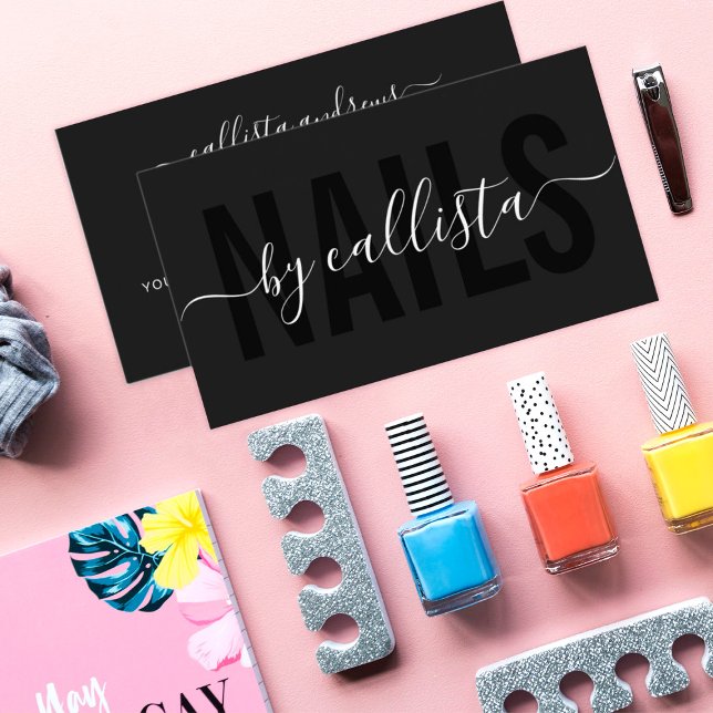 Elegant Modern Simple Typography Nail Artist Business Card (Creator Uploaded)
