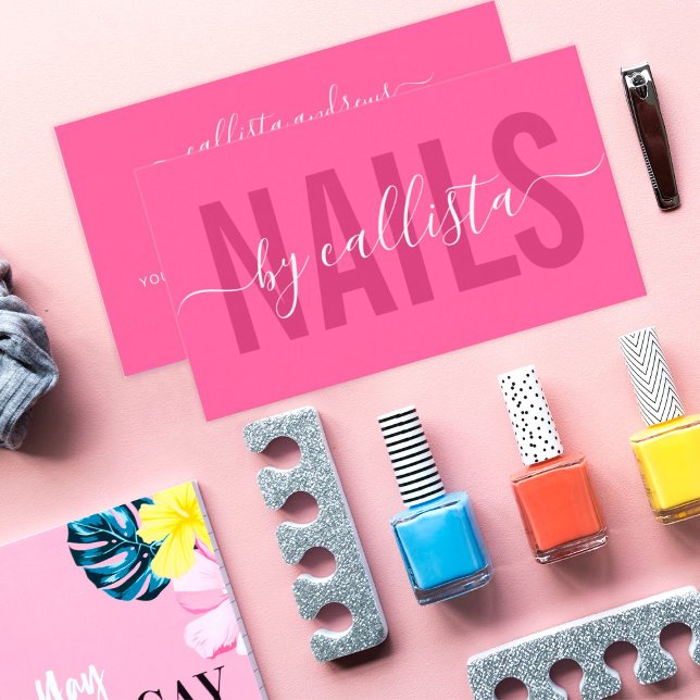 Elegant Modern Simple Typography Nail Artist Business Card (Creator Uploaded)