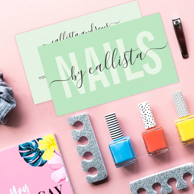 Elegant Modern Simple Typography Nail Artist Business Card (Creator Uploaded)