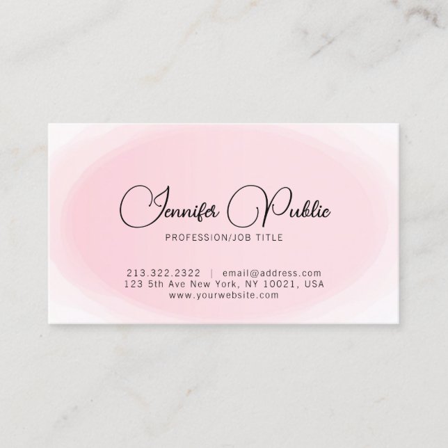 Elegant Modern Simple Typography Script Template Business Card (Front)