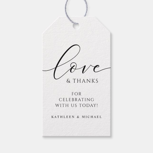 Elegant Modern Simple Wedding Gift Tags (Front)