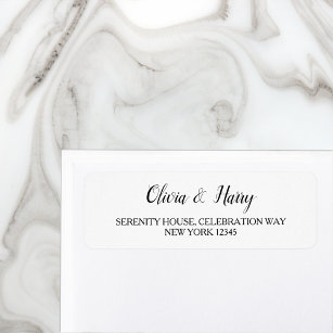 Elegant Modern Simple Wedding Return Address Label