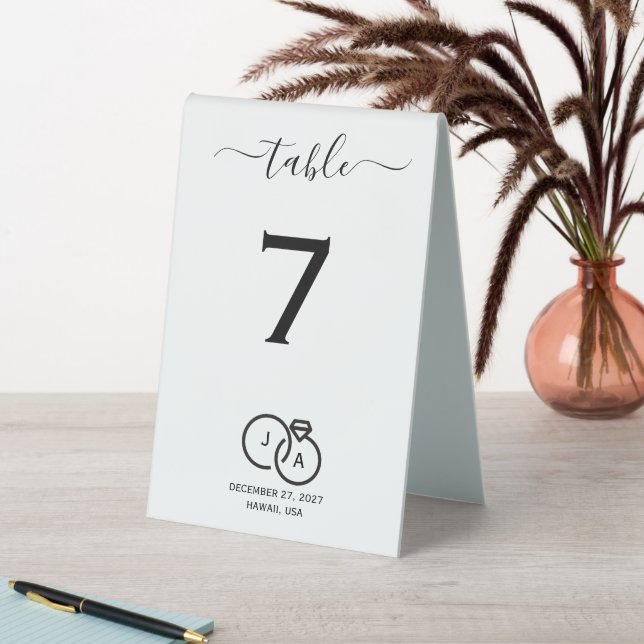 Elegant Modern Simple Wedding Table  Table Tent (In SItu (Table))