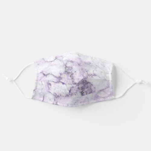 Elegant modern simple white purple marble adult cloth face mask