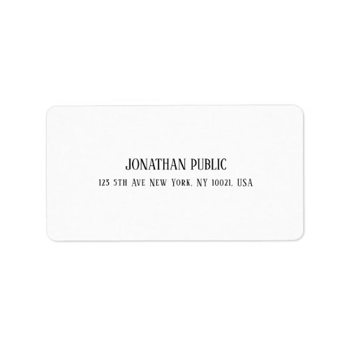 Elegant Modern Simple White Template Address Label