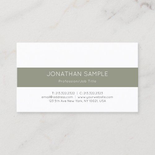 Elegant Modern Sleek Design Plain Trendy Luxury Business Card