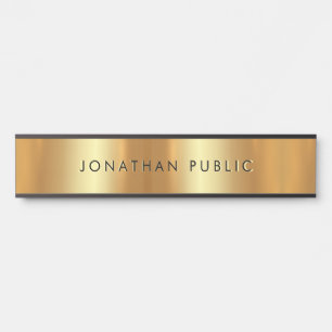 Elegant Modern Sleek Design Template Black & Gold Door Sign