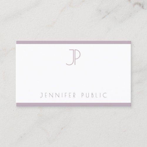 Elegant Modern Sleek Minimalist Plain Purple Chic Business Card