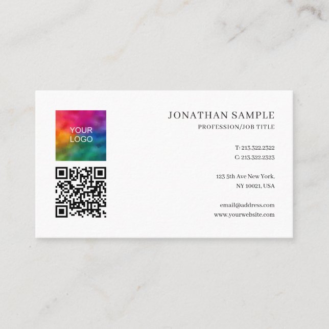 Elegant Modern Sleek Template Cute Signature Matte Business Card (Front)