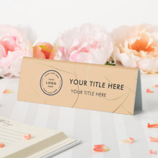 Elegant Modern Small Business Logo Table Tent