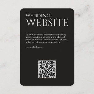 Elegant Modern Smoke Black Wedding Enclosure Card