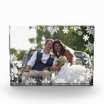 Elegant modern snowflake pattern wedding photo<br><div class="desc">Beautiful personalized photo block with elegant snowflake frame. Personalize the product with your favorite wedding photo.</div>