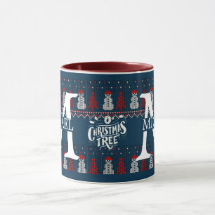 Elegant Modern Snowman Monogram Christmas holiday  Mug