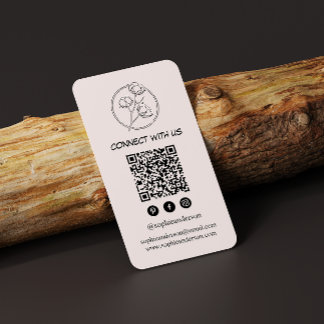 Elegant Modern Social Media QR Code Business Card