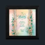 Elegant modern soft floral watercolor wedding gift box<br><div class="desc">This wedding stone coaster features a beautifully soft and romantic design, echoing the watercolor art style seen in the accompanying invitation. The coasters central focus is on the couple's names. elegantly presented in a combination of cursive and serif fonts. Surrounding the text are vertical floral borders with delicate flowers and...</div>