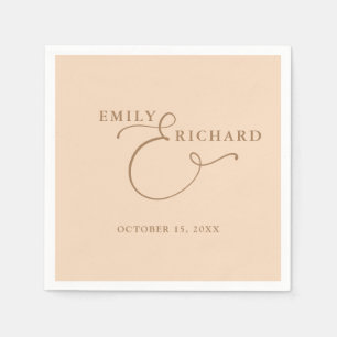 Elegant Modern Soft Peach Wedding Napkins