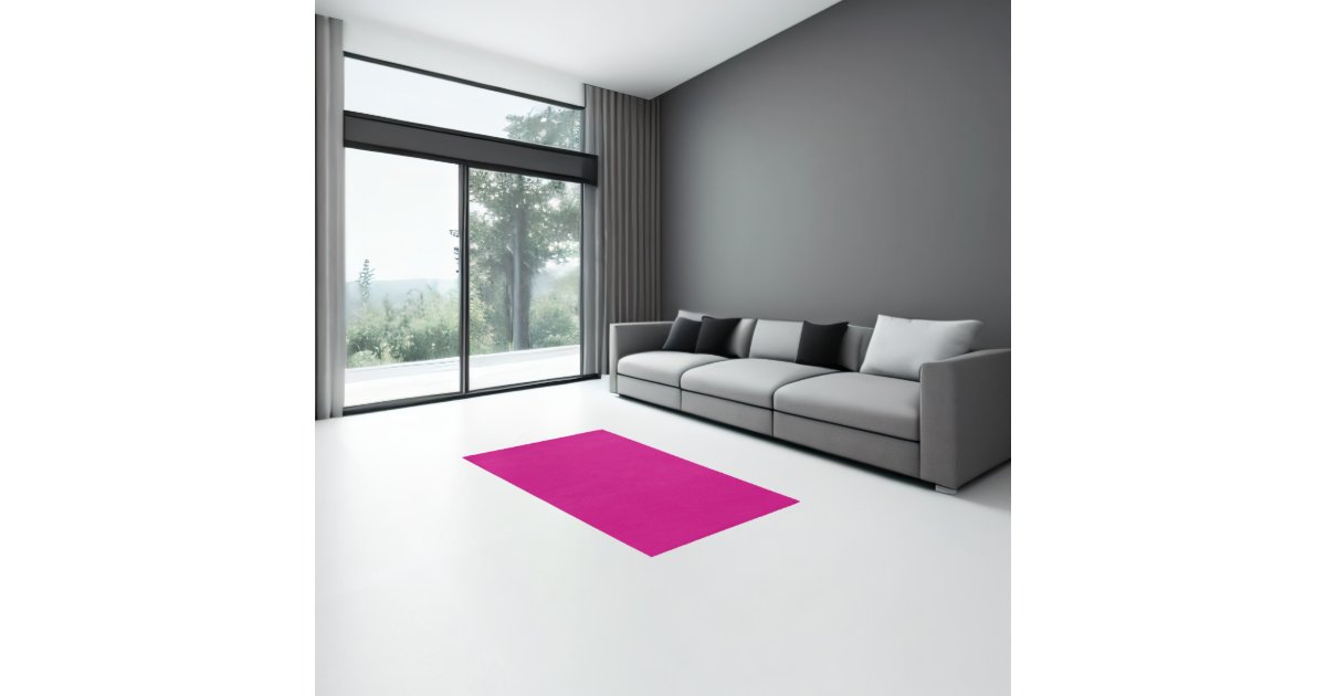 Elegant Modern Solid Color Viva Magenta Pink Rug | Zazzle
